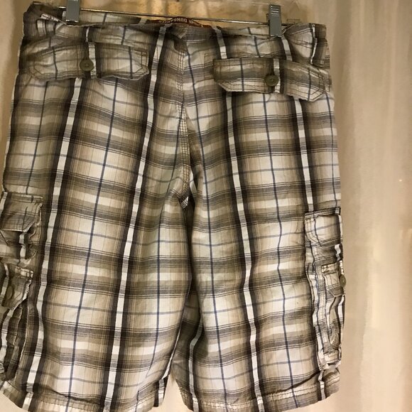 Lee Dungarees Men's Plaid Cargo Shorts Sz 32 - Picture 5 of 12